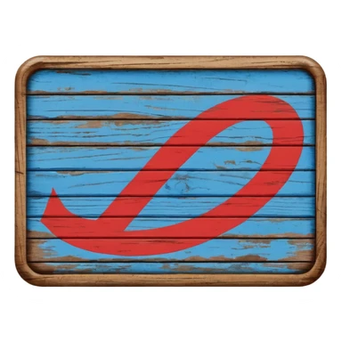 goal sign wood blue (#00A3E0) and red (#F9423A) sticker