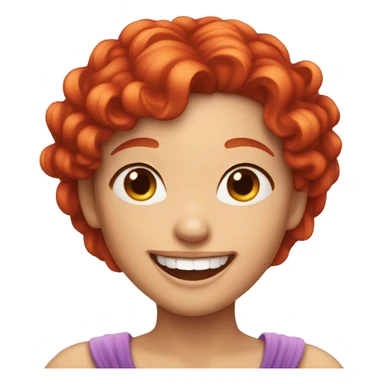 Cute Girl Queen Laughing With Red Hair sticker