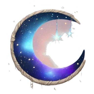 Sparkly moon-and-stars-galaxy-dreamcatcher sticker