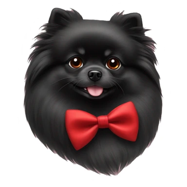 Black Pomeranian in red bow tie sticker
