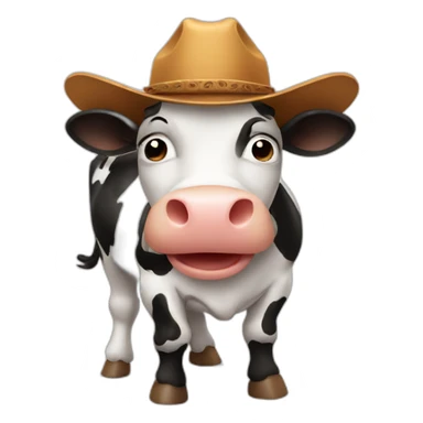 Cow with cowboy hat sticker