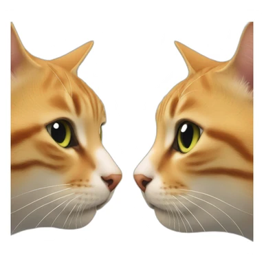cat kiss her partner sticker