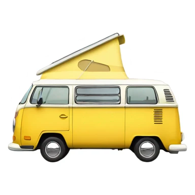 aesthetic yellow Volkswagen campervan retro sticker