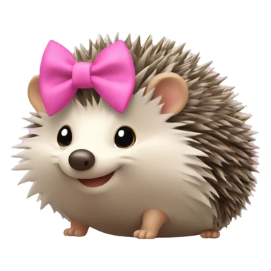 hedgehog with a pink bow ￼ sticker