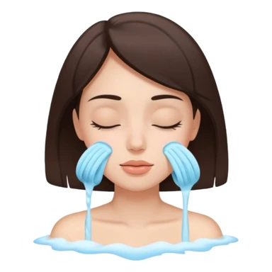 girl brunette getting a deep facial cleansing eyes closed sticker