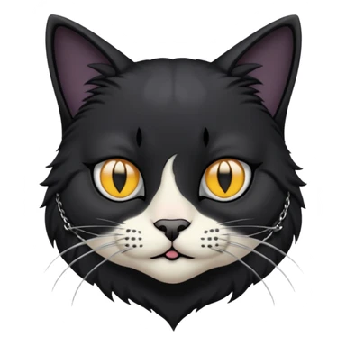 Goth cat with silver item  sticker