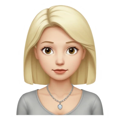 Female with Silver Necklace, grey skin,blonde hair, different expressions. sticker
