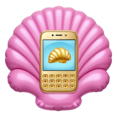 gold rococo pink inflatable puffy shell phone sticker