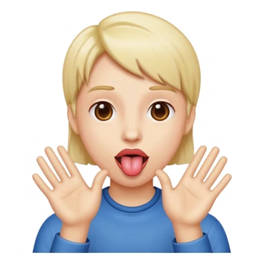 tongue out with hands to the side  sticker