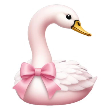 pastel pink swan with a light pink bow sticker