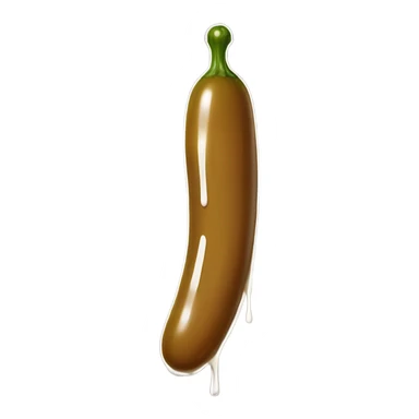 Light-brown skinny long pickle with white paint dripping sticker