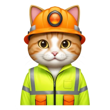 cat in hi-vis clothing sticker