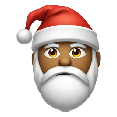 Irritated face emoji wearing Santa hat  sticker