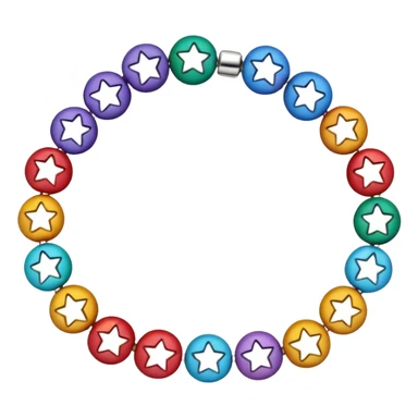 colourful round beaded bracelet with some star beads sticker