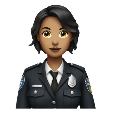 White Policewoman with black hair  sticker