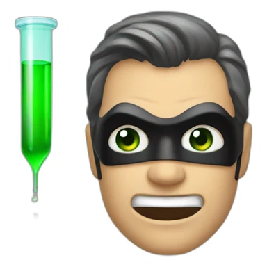 batman with green test tube sticker