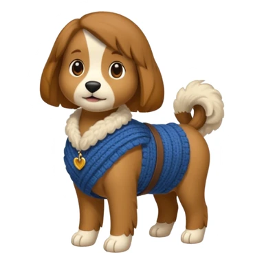 Bassotto seduto con vestito di lana sticker