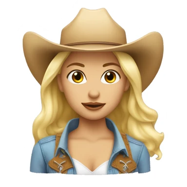 Blonde cowgirl with love heart eyes  sticker