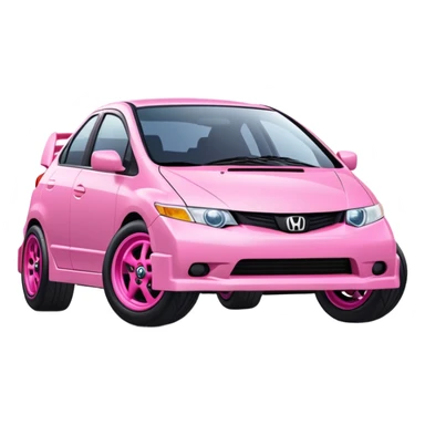 Kirby Honda civic with giant wheels  sticker