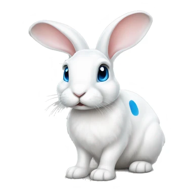 white rabbit with spots, lop-eared, blue eyes sticker
