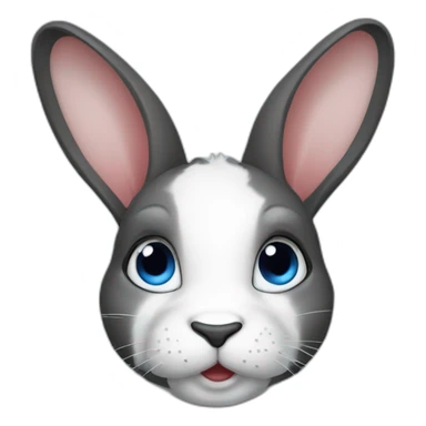A dutch rabbit with black and blue eyes sticker