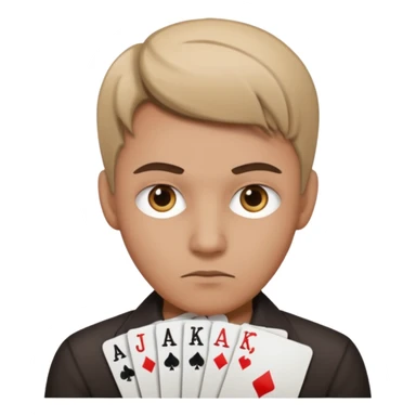 Poker face sticker