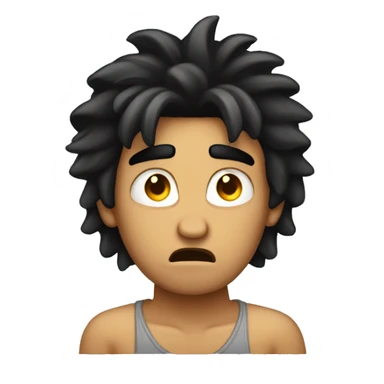 very angry latino guy with longish hair and black hair holding his hands on top of his head  sticker