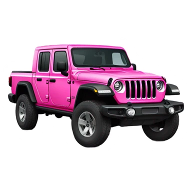 Realistic hot pink to pastel pink ombre Jeep Gladiator truck. sticker