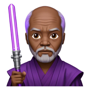 star wars master windu with purple lightsaber sticker