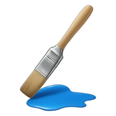 pincel con pintura azul sticker