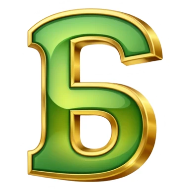 number seven  in golden and green shadows sticker