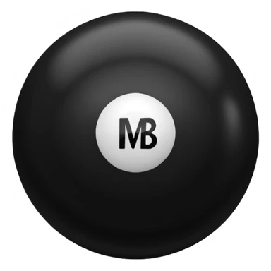 Black pull Ball with MB written on it sticker