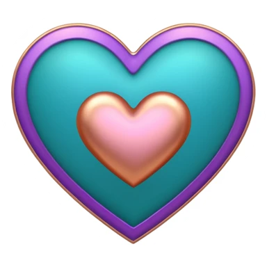 I need a teal, orange , purple, and rose gold Heart emoji  sticker
