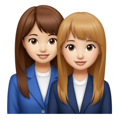 Brenda Song and Debby Ryan (straight bangs) smiling sticker