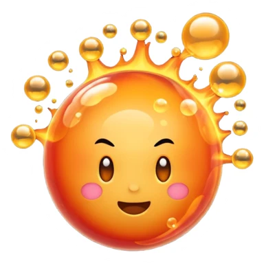 Create an emoji for a bubble boom with an explosion with bubbles with fire sticker