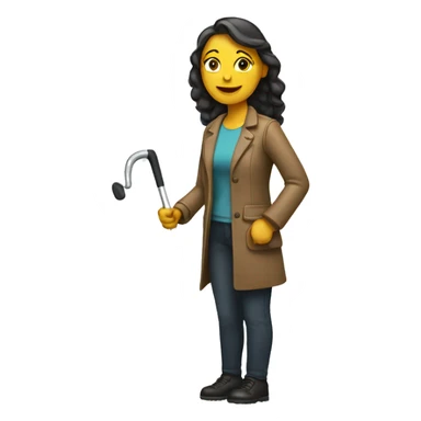 Woman with crutch sticker