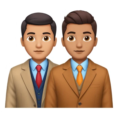 two same look brother both busnessmen indian look just gove diffrenet colour of coat and little bit variation in hairstyle sticker