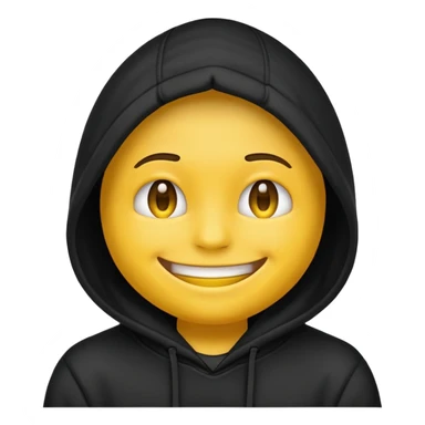 Scetchy  emoji wearing hoodie black hoodie sticker