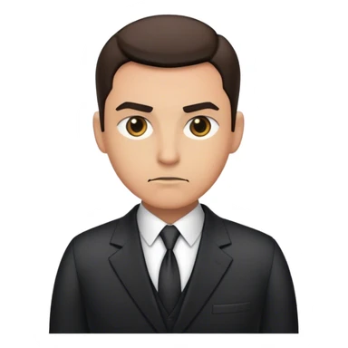 A secret intelligence agent wearing a formal suit, appearing serious and professional, with a mysterious and authoritative presence sticker