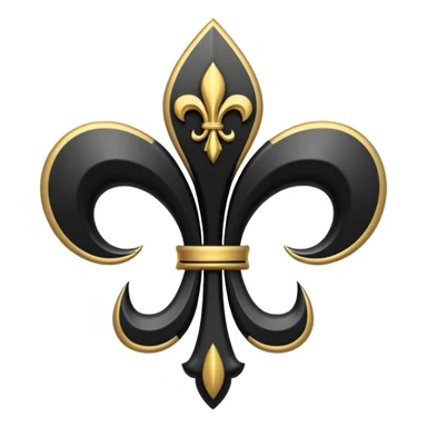 state outline state black and fluer de lis gold sticker