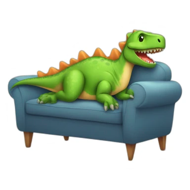 fever sick dinosaur on the sofa under blankets sticker