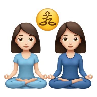 two brunetts meditating sticker