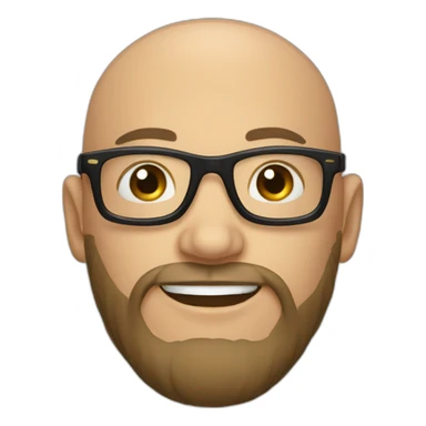 A young bald white man with round black glasses and a big black beard. sticker