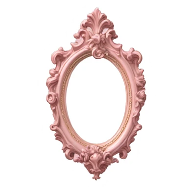  Vintage ornate rococo pale pink mirror sticker
