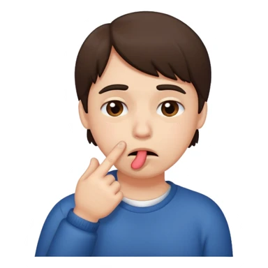 emoji imbarazzata con dito in bocca sticker