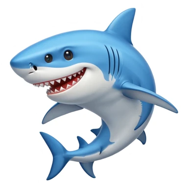 smiling shark wearing blue shoes sticker