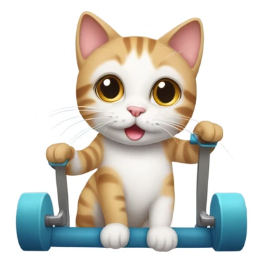 Cat in the gym  sticker