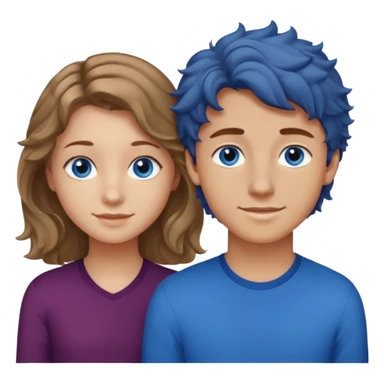 20 year old boy with slightly curly dark blonde hair and blue eyes with 20 year old girl with brown hair and blue eyes (girl is brunette (straight hair), boy is blonde.) sticker