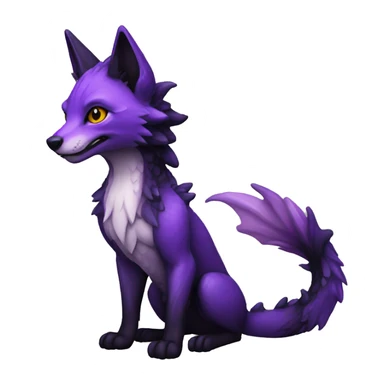 Fox dragon hybrid black and purple sticker