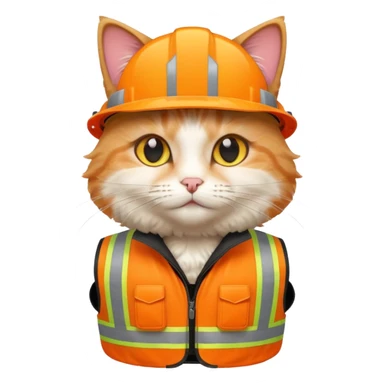 cat in hi-vis vest sticker